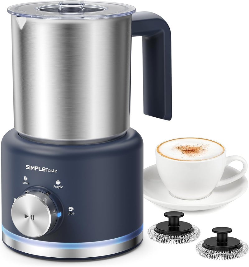 SIMPLETASTE Milk Frother, 4 in 1 Electric Milk Steamer, 16.91oz/500ml Automatic Warm and Cold Foam Frother for Coffee, Latte, Macchiato, Cappuccino, Hot Chocolate, Easy to Clean - Image 1